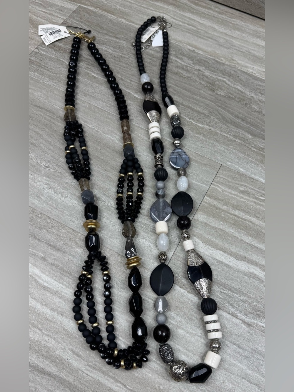 2 NWT Chico's Beaded Statement Necklaces